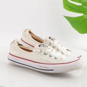 Converse Chuck Taylor Womens Shoreline Shoe Size 8 White Canvas Slip On Sneakers